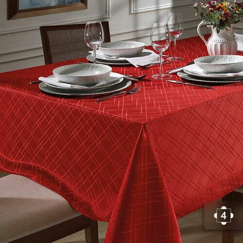 Toalha de Mesa 1,60 x 1,60 mt Döhler Jacquard Requinte II - Vermelho