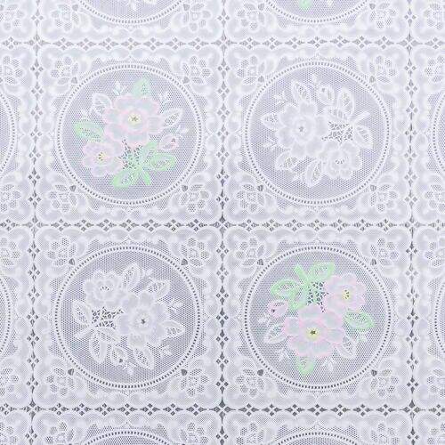 Toalha de Plástico Rendada Cute Branco e Pink 1,00x1,40 mt