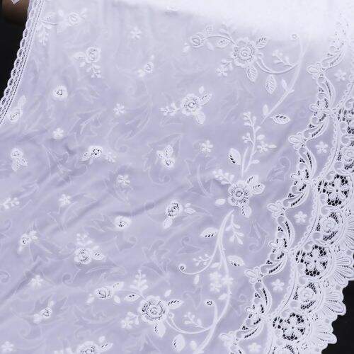 Forro Plastico De Prateleira C Borda Rendada 35 X 50 Cm Branco Floral