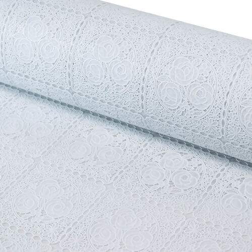 Toalha de Plástico Rendada Botões de Rosa Branco 1,00x1,40 mt