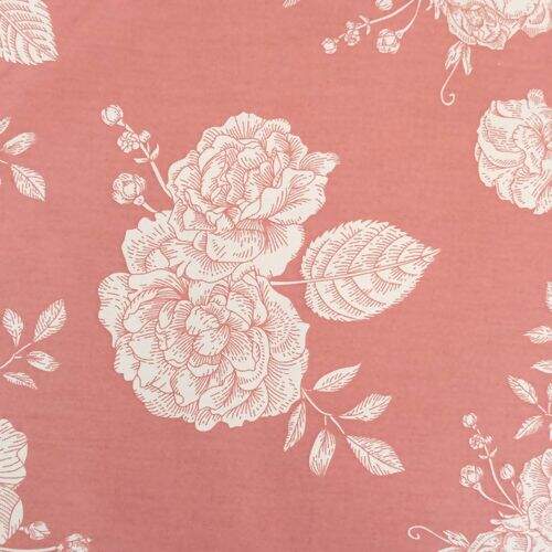 Tecido de Algodão Estampado (Meio Metro) - Coleção Flores Rosa