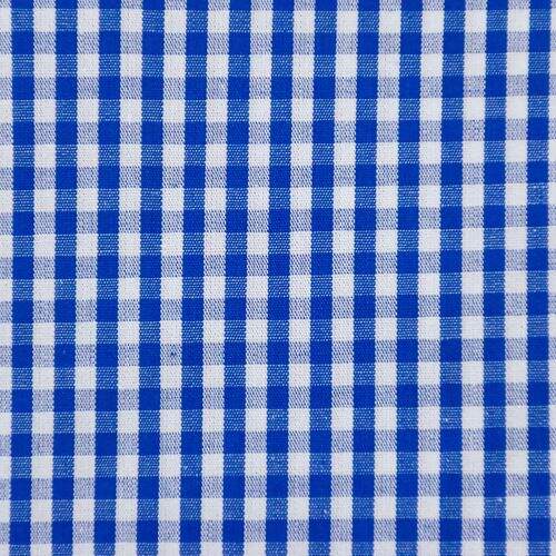 Tecido de Algodão Fio Tinto (Meio Metro) - Xadrez 03 mm Azul Royal e Branco