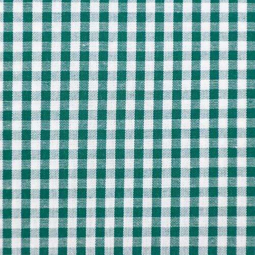 Tecido de Algodão Fio Tinto (Meio Metro) - Xadrez 03 mm Verde Bandeira e Branco