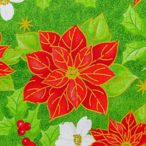 Tecido de Algodão Estampado (Meio Metro) - 2410 Natal Flor Espirito Santo