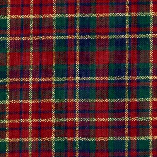 Tecido de Algodão Fio Tinto (Meio Metro) - Natal Xadrez Vermelho e Verde com Lurex