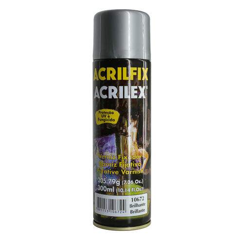 Verniz em Spray Acrilfix Fixador Brilhante Acrilex 300 ml