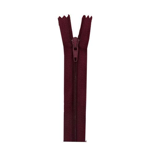 Zíper de Nylon Comum Fixo 40 cm - Pct c/ 10 uni Cor do Zíper de Nylon:527 - Bordô