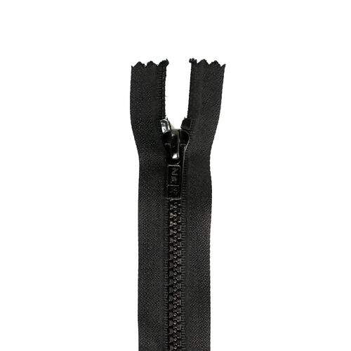 Zíper Tratorado 6 mm Fixo - 18 cm Pct c/ 5 unidades Cor do Zíper Tratorado:Preto