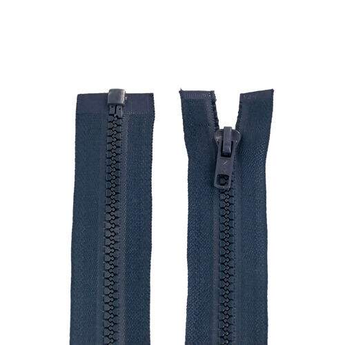Zíper Nylon Tratorado 6mm Separável Tamanho 55cm Kit 5 unidades Cor:Azul Marinho