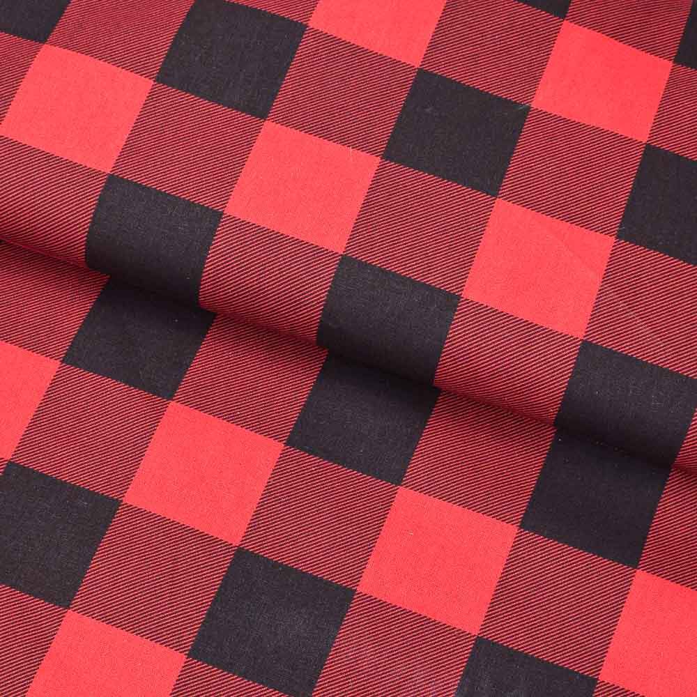 Tricoline Xadrez Big Preto e Vermelho, 100%Alg 50cm x 1,50mt - Loja de  Tecido no Brás