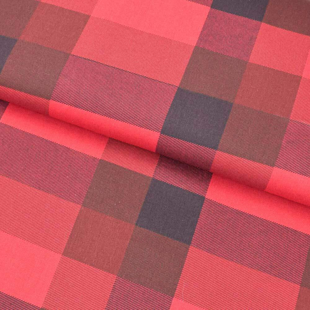 Tecido de Algodão Fio Tinto (Meio Metro) - Xadrez Escocês Vermelho