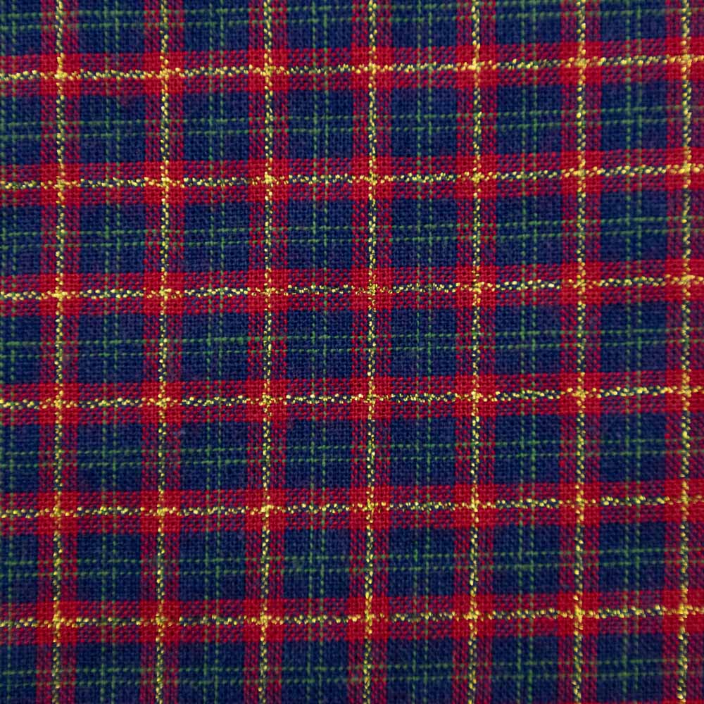 Tecido de Algodão Fio Tinto (Meio Metro) - Xadrez Escocês Vermelho\ Azul  Marinho e Branco