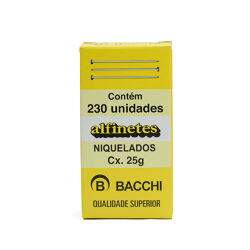 Alfinetes de Cabeça Niquelado Nº 24 Bacchi - Caixa c/ 230 unidades