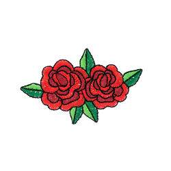 Aplicação Termocolante 7,5x4,5 cm - Rosas Vermelhas