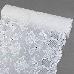 Caminho de Mesa Plástico Rendado 0,50m Largura - 1 Metro Cor: Serena Branco