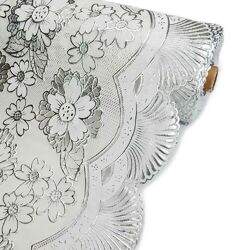 Caminho de Mesa Plástico Rendado 0,50m Largura - 1 Metro Cor: Silvery Metalizado Prata