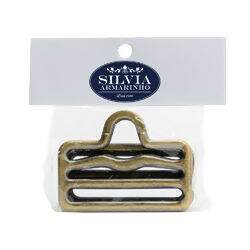 Fivela Chapa para Jardineira 50 mm - Ouro Velho 