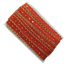 Passamanaria Galão 25mm Ref.50 Dourado Vermelho Peça 20 mt