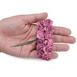 Flor de Papel Mini Rosa FL002 Cor 007 Rosa - Pct com 144 unidades