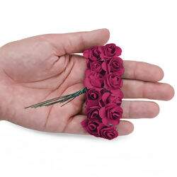 Flor de Papel Mini Rosa FL002 Cor 008 Pink - Pct com 144 unidades