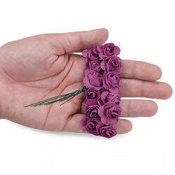 Flor de Papel Mini Rosa FL002 Cor 075 Violeta - Pct com 144 unidades