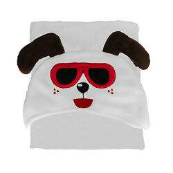 Manta de Microfibra com Capuz 90x90 cm - Happy Dog (Branco)