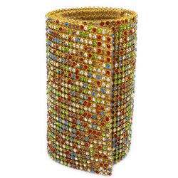 Manta de Strass 10x45cm - Dourado e Multicor