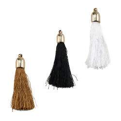 Tassel Pingente com Ponteira Dourada - Pct c/ 05 unidades