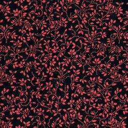 Tecido de Algodão Estampado 0,50 x1,50 mt - Floral Preto e Vermelho