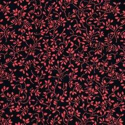 Tecido de Algodão Estampado 0,50 x1,50 mt - Floral Preto e Vermelho