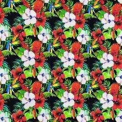 Tecido Estampado Digital 100% Algodão 0,50 x1,50 mt - Floral Hibisco