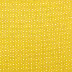 Tecido de Algodão Estampado (Meio Metro) - Poá Amarelo/Branco