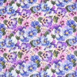 Tecido de Algodão Estampa Digital (Meio Metro) - Floral Tons de Lilás
