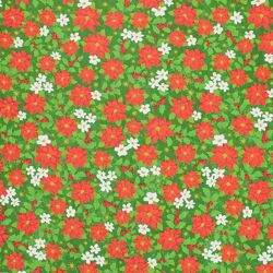 Tecido de Algodão Estampado (Meio Metro) - 2412 Natal Floral Mini Poinsétia
