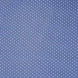 Tecido de Algodão Estampado (Meio Metro) - Poá Marinho e Branco