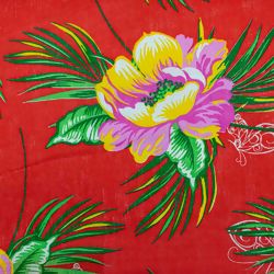 Tecido Chita de Algodão (Meio Metro) - Vermelho/Amarelo/Verde