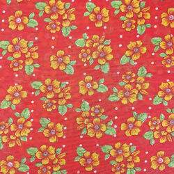 Tecido Chita de Algodão (Meio Metro) Ref. 3027V2 - Vermelho/Laranja/Verde