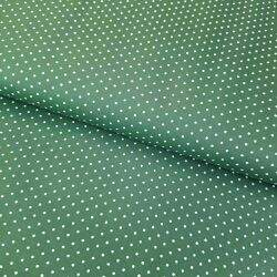 Tecido de Algodão Estampado (Meio Metro) - Poá Verde e Branco
