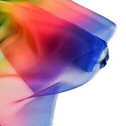 Tecido Organza Multicor Degradê Arco-íris - 1 Metro