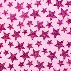 Tecido de Organza Glitter Estrela 1,48 mt de Largura Rosa - 1 Metro