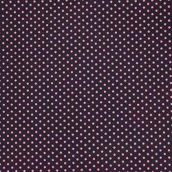 Tecido de Algodão Estampado (Meio Metro) - Preto e Bola Vermelho