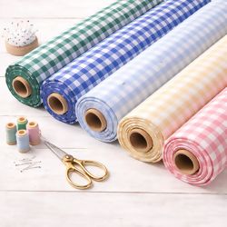 Tecido Tricoline Fio Tinto Xadrez 10mm R025 0,50x1,50m