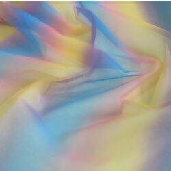Tecido Tule Multicor Degradê Unicórnio - 1 Metro