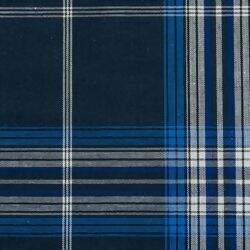 Tecido de Algodão Fio Tinto (Meio Metro) - Xadrez Escocês Ref. 004 Azul Marinho, Azul Royal e Branco