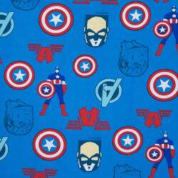Tecido de Algodão Estampado (Meio Metro) - Coleção Marvel Capitão América
