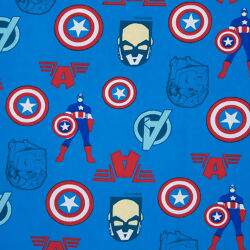 Tecido de Algodão Estampado (Meio Metro) - Coleção Marvel Capitão América