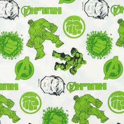 Tecido de Algodão Estampado (Meio Metro) - Coleção Marvel Hulk