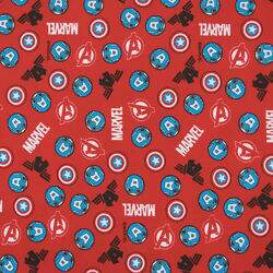 Tecido de Algodão Estampado (Meio Metro) - Coleção Marvel Capitão América Vermelho