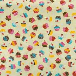 Tecido de Algodão Estampado Círculo 0,50 x1,50 mt - Cor 2076 Cupcake Creme