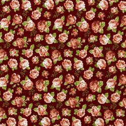 Tecido de Algodão Estampado (Meio Metro) - 2258 Vermelho Floral Pequeno